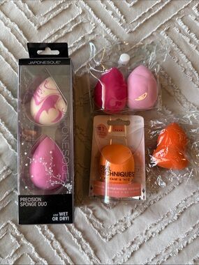 Japonesque Pink Precision Sponge Duo & Real Techniques Orange Complexion Sponge